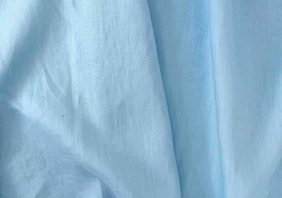 100% Linen Fabric – Sky Blue, Plain Weave, Light–Medium Weight 2551 3462