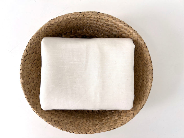 White Linen Nylon Stretch Fabric – Lightweight, Pre-Washed, 60" Wide 8261