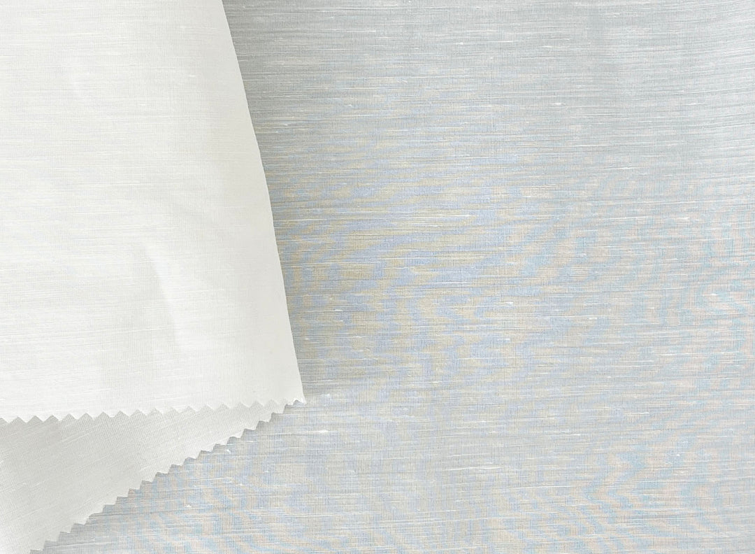 White Linen Nylon Stretch Fabric – Lightweight, Pre-Washed, 60" Wide 8261
