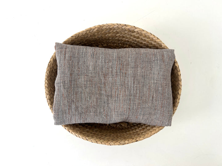 100% Linen Fabric – Brown Melange Glen Plaid, Light to Medium Weight 6447 6448