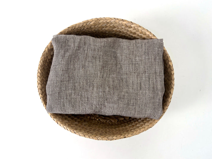 100% Linen Fabric – Brown Melange Glen Plaid, Light to Medium Weight 6447 6448
