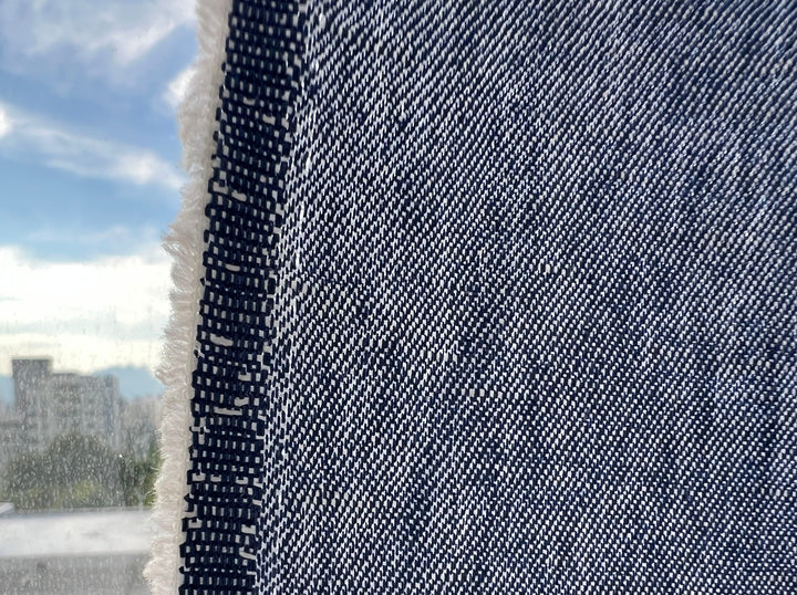 Blue Chambray Twill Fabric – Linen Cotton Blend, Pre-Washed 8263