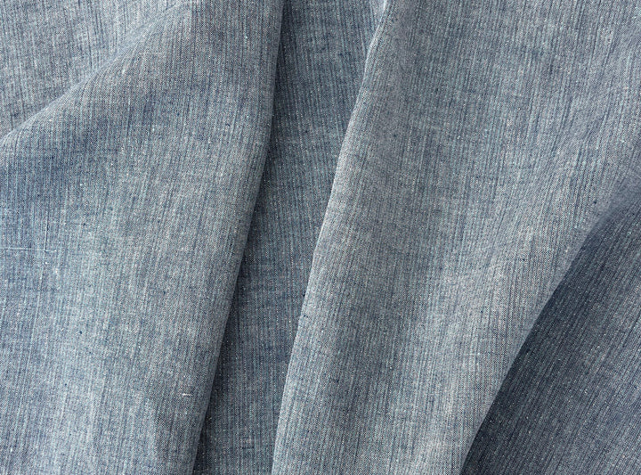 Blue Stripe Linen Lurex Fabric – Metallic Sparkle, Light-Medium Weight 2972