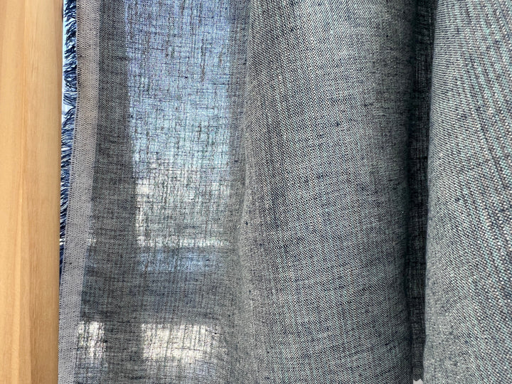 Blue Stripe Linen Lurex Fabric – Metallic Sparkle, Light-Medium Weight 2972