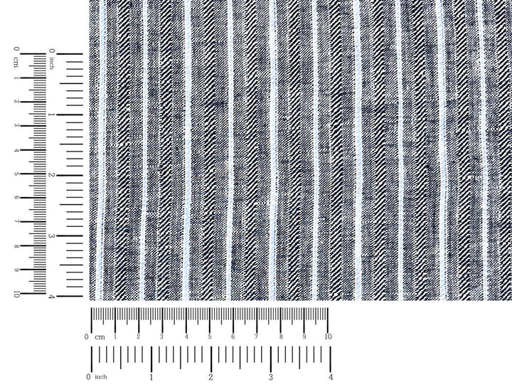 Linen Fabric with Silver Lurex – Striped Dobby Weave, Pre-Washed 2520