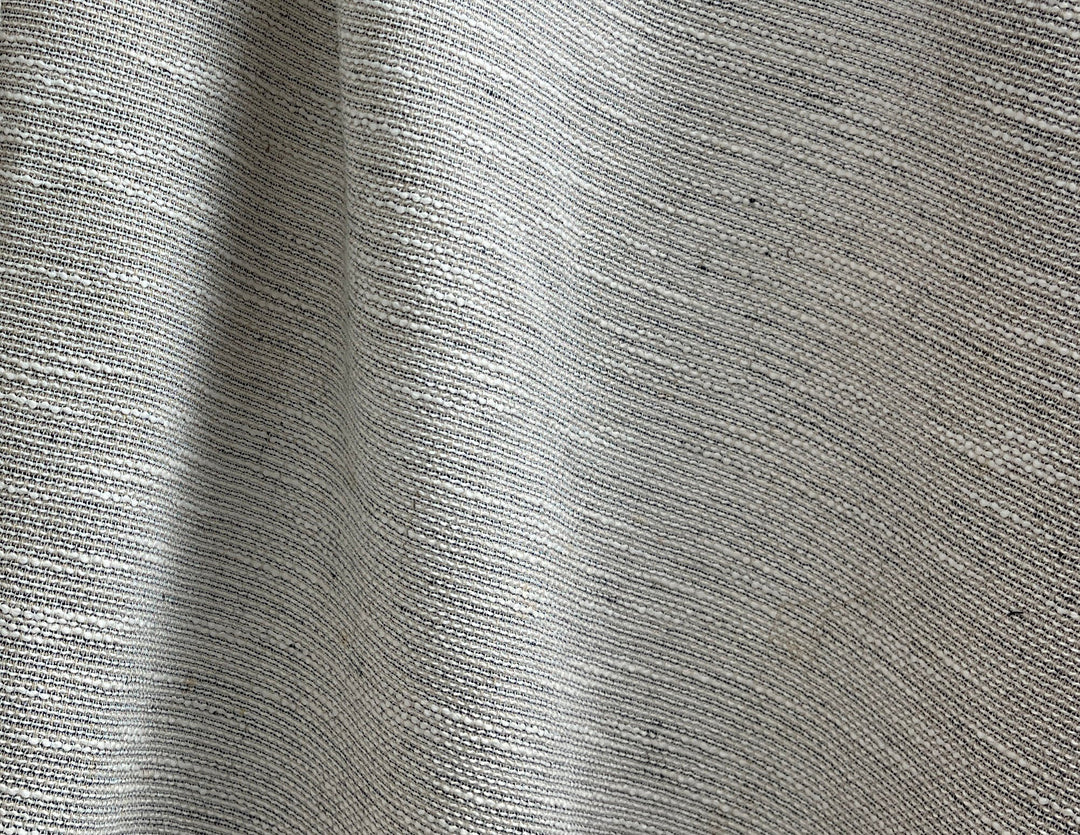 Linen Blend Dobby Tweed-Style Fabric – Grey Melange Texture | Light-Medium Weight, Pre-Washed 8269