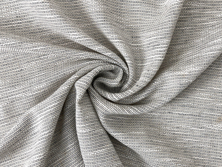 Linen Blend Dobby Tweed-Style Fabric – Grey Melange Texture | Light-Medium Weight, Pre-Washed 8269