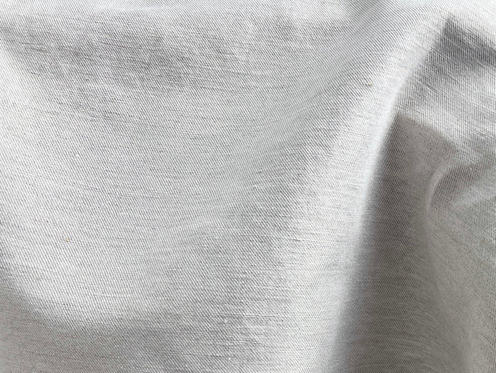 Linen Cotton Twill Fabric – Light Natural Color, Medium Weight, Pre-washed 8216