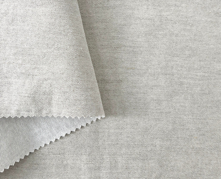 Linen Cotton Twill Fabric – Light Natural Color, Medium Weight, Pre-washed 8216