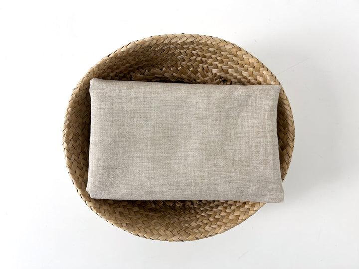 Beige Melange Linen Cotton Fabric – Chambray Two-Tone Effect 7736