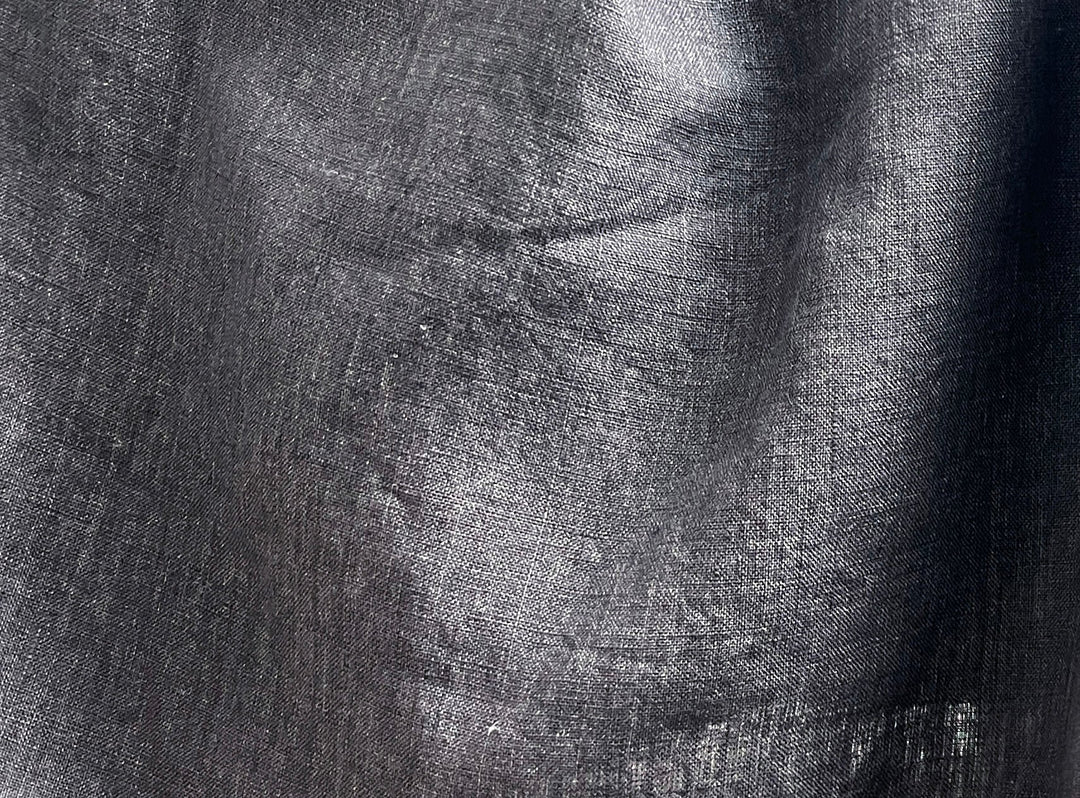 Delave Vintage Dyed 100% Linen Fabric – Medium to Heavyweight, Soft Finish Gray(dark) 7676