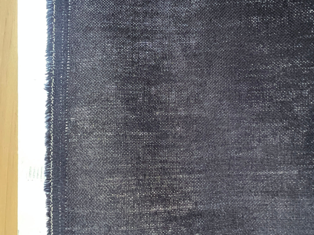 Navy 100% Linen Fabric – Heavy Weight Mat Canvas Weave 8213