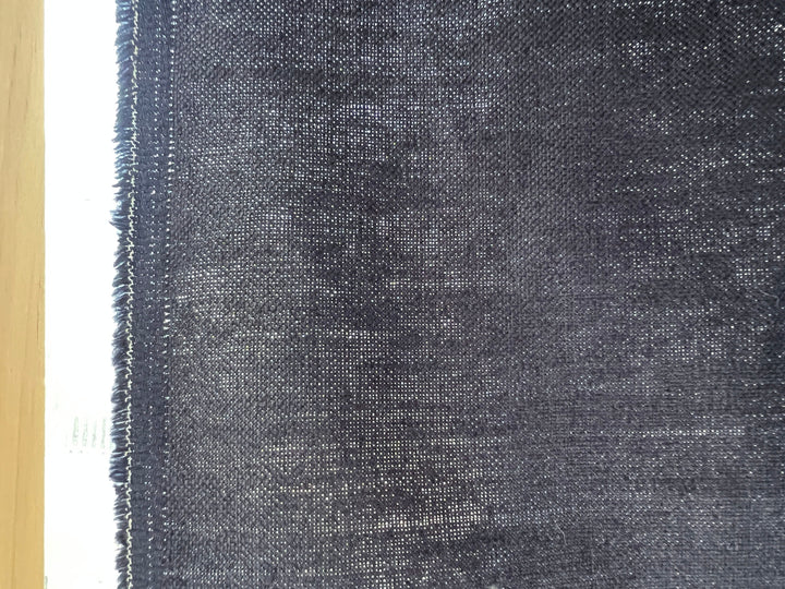 Navy 100% Linen Fabric – Heavy Weight Mat Canvas Weave 8213