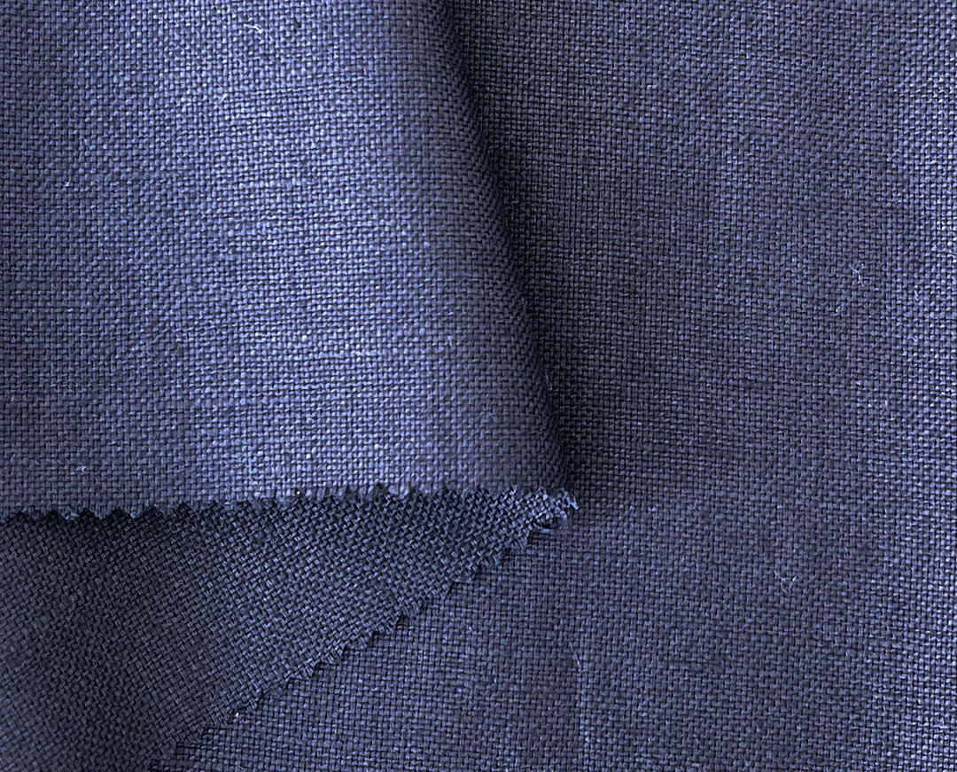 Navy 100% Linen Fabric – Heavy Weight Mat Canvas Weave 8213