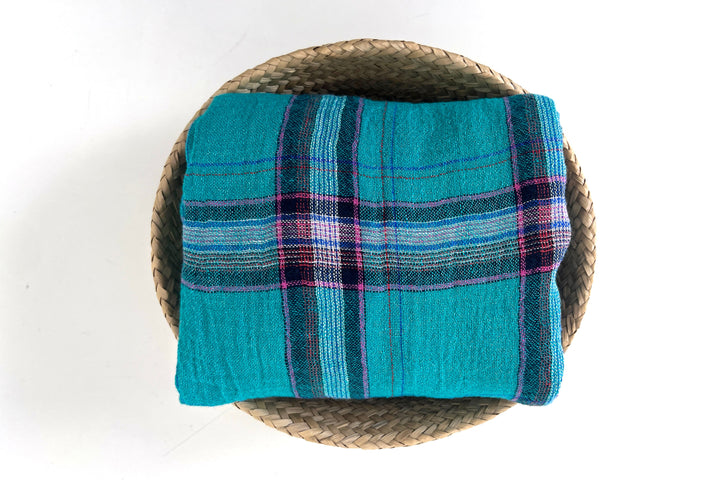 Classic Tartan Plaid Linen Blend Fabric – Red & Teal Options 7991 7992