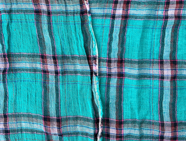 Classic Tartan Plaid Linen Blend Fabric – Red & Teal Options 7991 7992