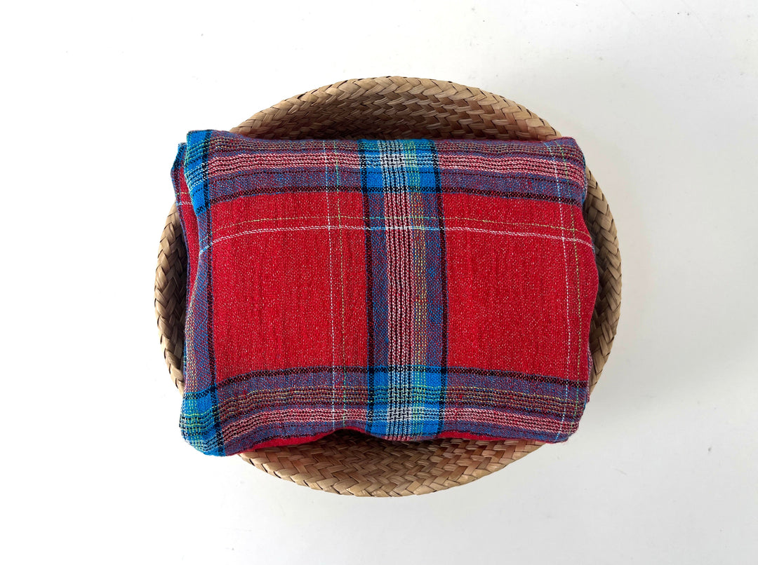 Classic Tartan Plaid Linen Blend Fabric – Red & Teal Options 7991 7992