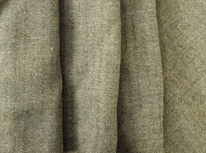 Linen Blend Herringbone Chambray Fabric with Stretch – Medium Weight 8013 8014 8200