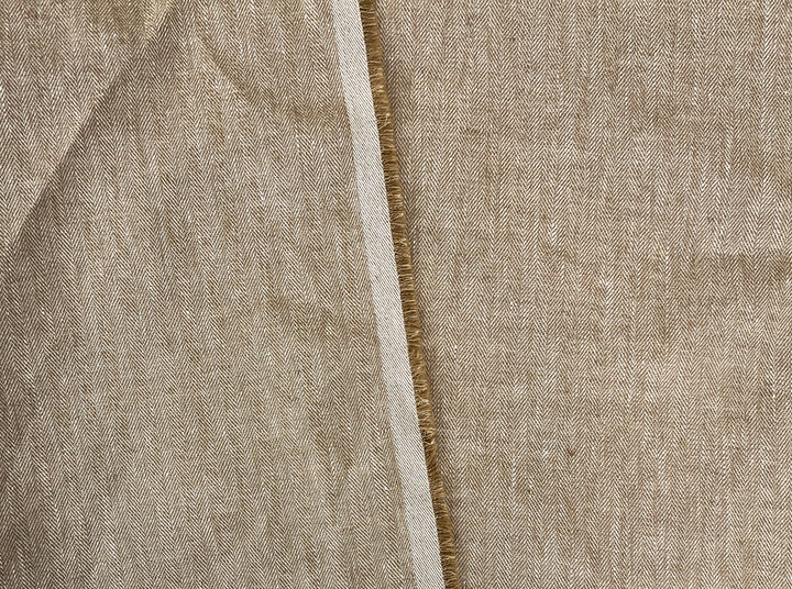 Linen Blend Herringbone Chambray Fabric with Stretch – Medium Weight 8013 8014 8200