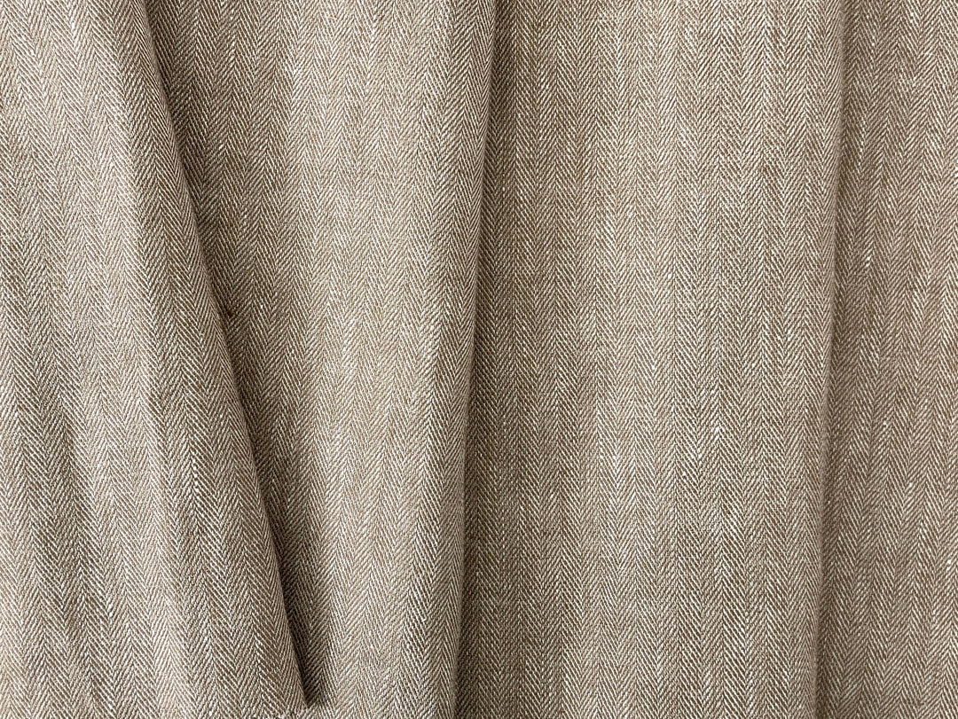 Linen Blend Herringbone Chambray Fabric with Stretch – Medium Weight 8013 8014 8200
