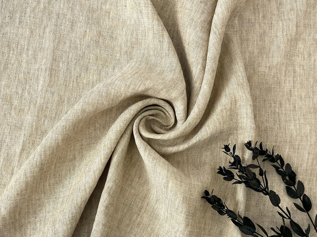 Linen Ramie Cotton Fabric – Broken Herringbone Chambray Weave 8278 8279