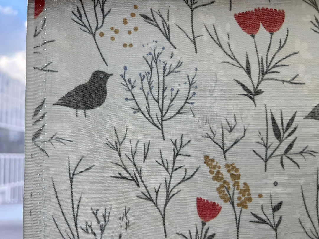 Scandinavian Winter Forest Print Rayon Wool Fabric – Light Twill Weave, Soft Pre-Washed