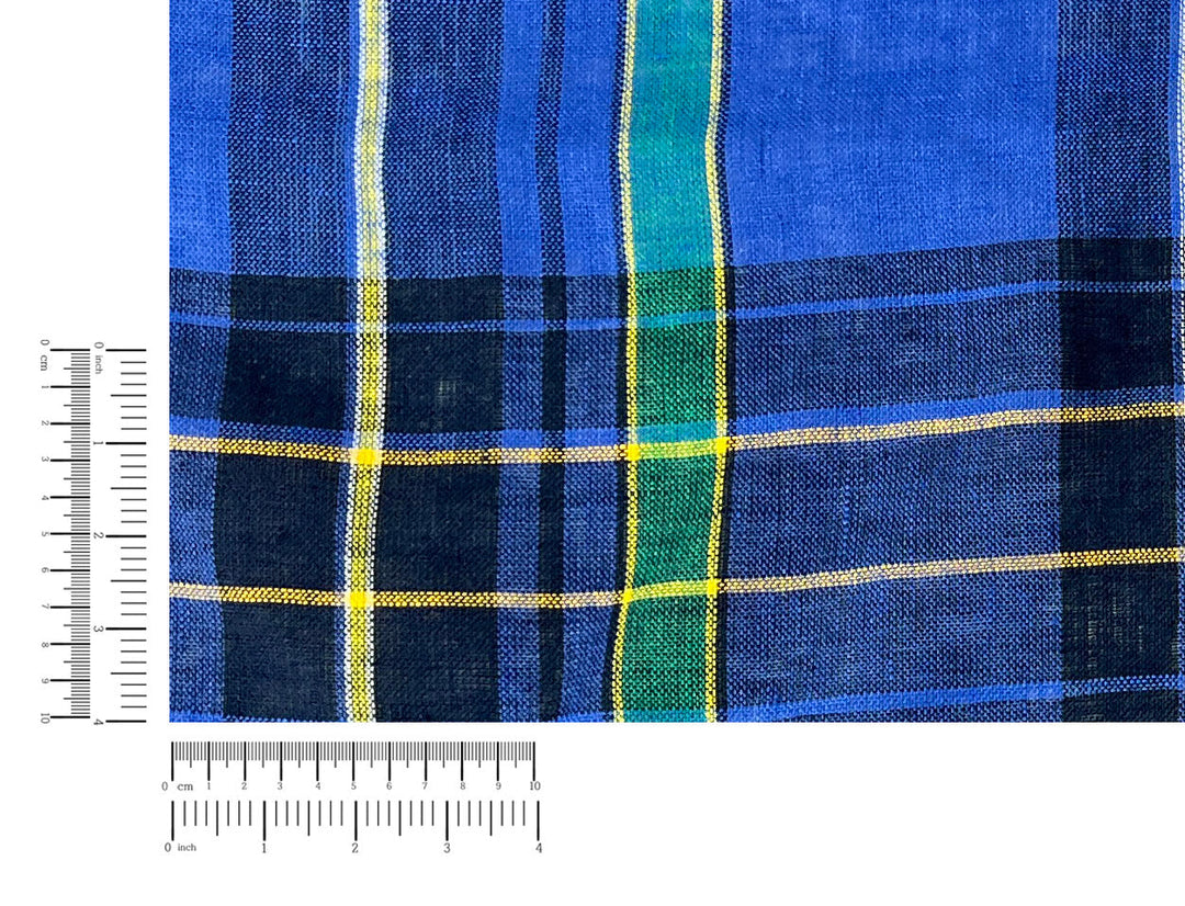 100% Linen Tartan Plaid Fabric – Light–Medium Weight with Soft Handfeel 7981 7982