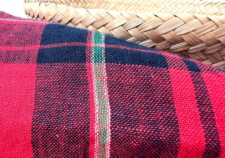 100% Linen Tartan Plaid Fabric – Light–Medium Weight with Soft Handfeel 7981 7982