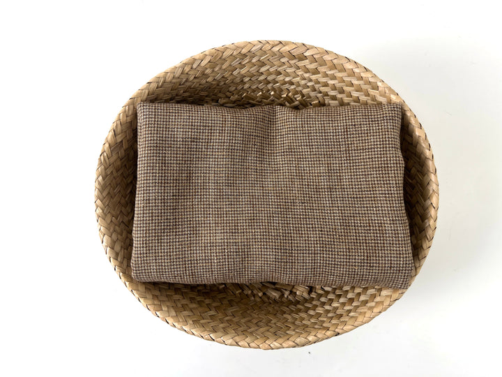 Linen Blend Micro Gingham Fabric – Delavé Texture, Medium Weight 8065 8075