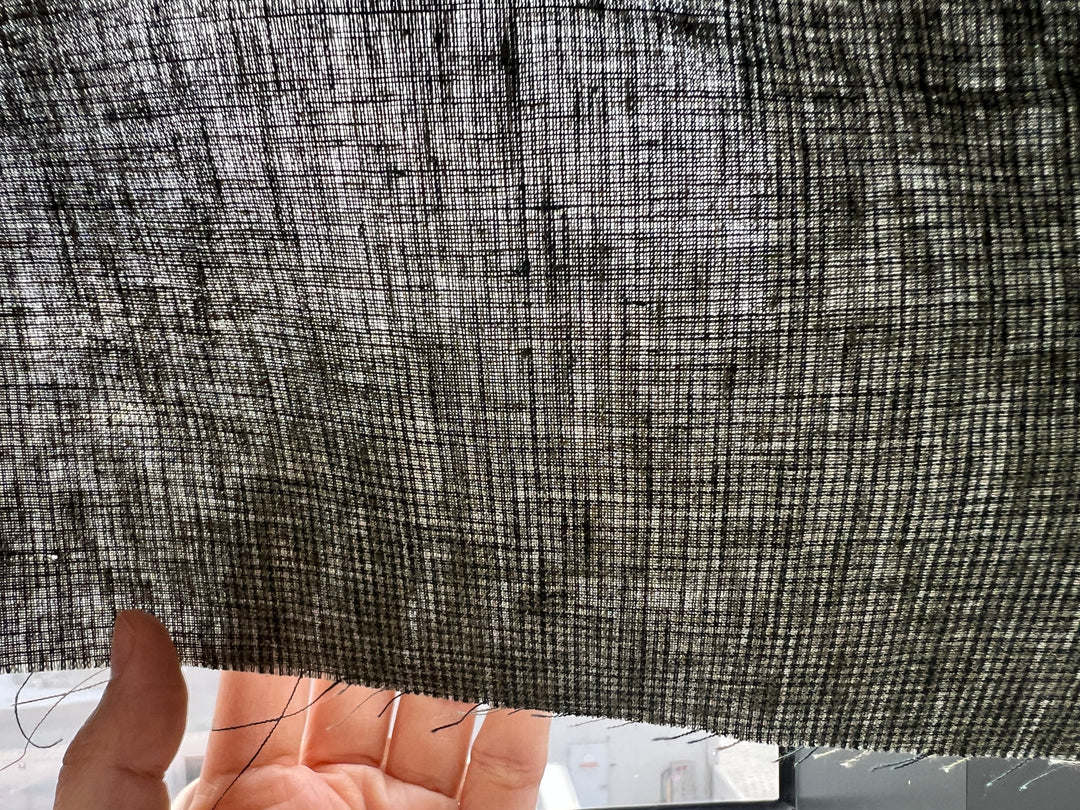 Linen Blend Micro Gingham Fabric – Delavé Texture, Medium Weight 8065 8075