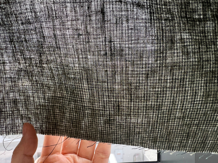 Linen Blend Micro Gingham Fabric – Delavé Texture, Medium Weight 8065 8075