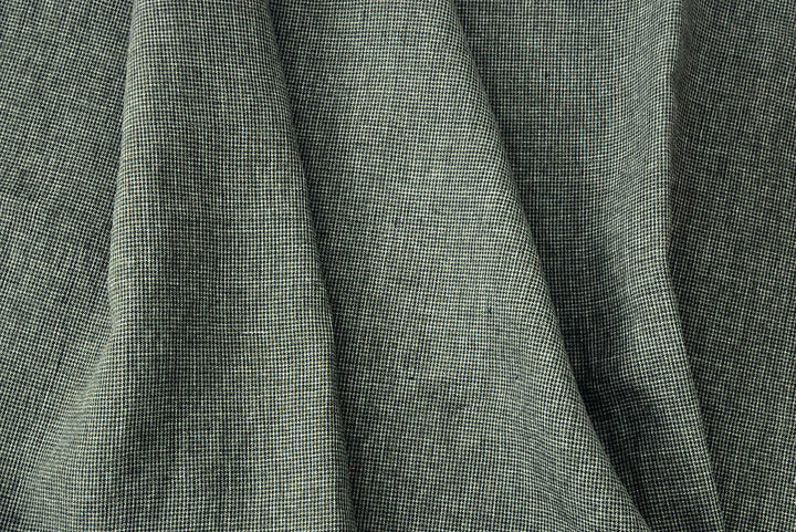 Linen Blend Micro Gingham Fabric – Delavé Texture, Medium Weight 8065 8075