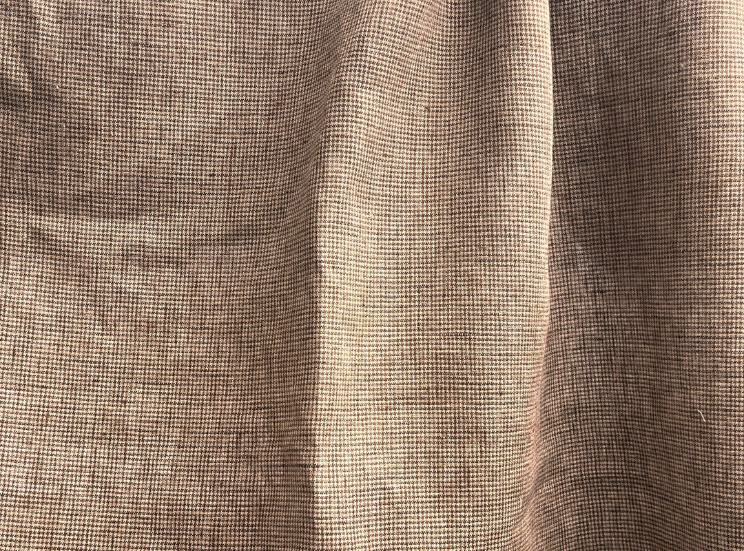 Linen Blend Micro Gingham Fabric – Delavé Texture, Medium Weight 8065 8075