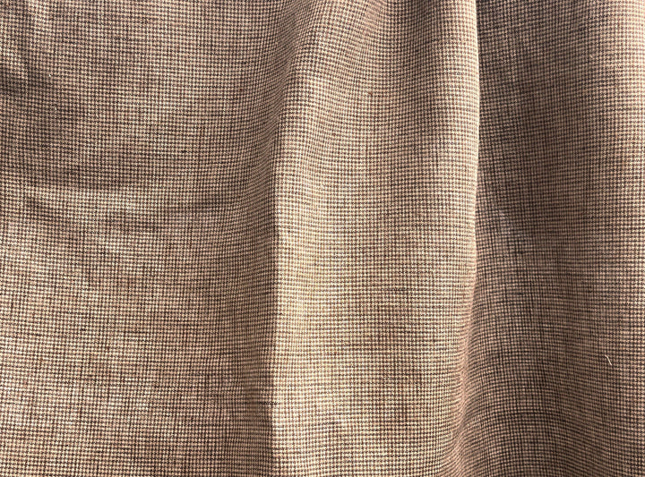 Linen Blend Micro Gingham Fabric – Delavé Texture, Medium Weight 8065 8075