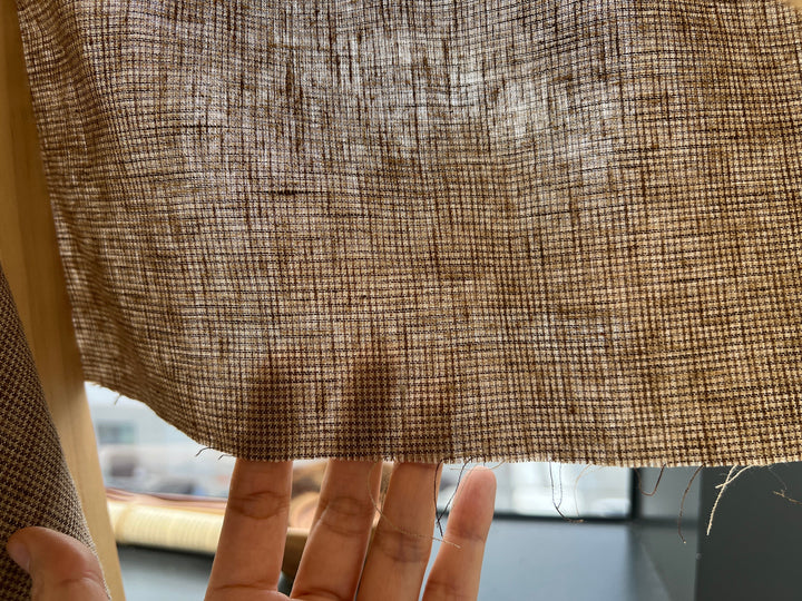 Linen Blend Micro Gingham Fabric – Delavé Texture, Medium Weight 8065 8075