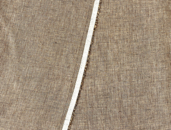 Linen Blend Micro Gingham Fabric – Delavé Texture, Medium Weight 8065 8075