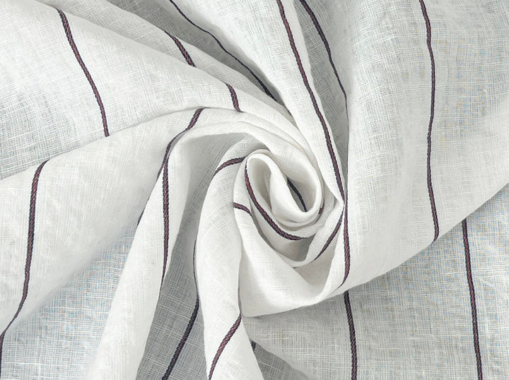 Linen Cotton Stripe Fabric – Subtle Seersucker Texture 6120