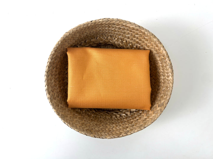 Cotton Ramie Herringbone Fabric – Orange Chambray 1571