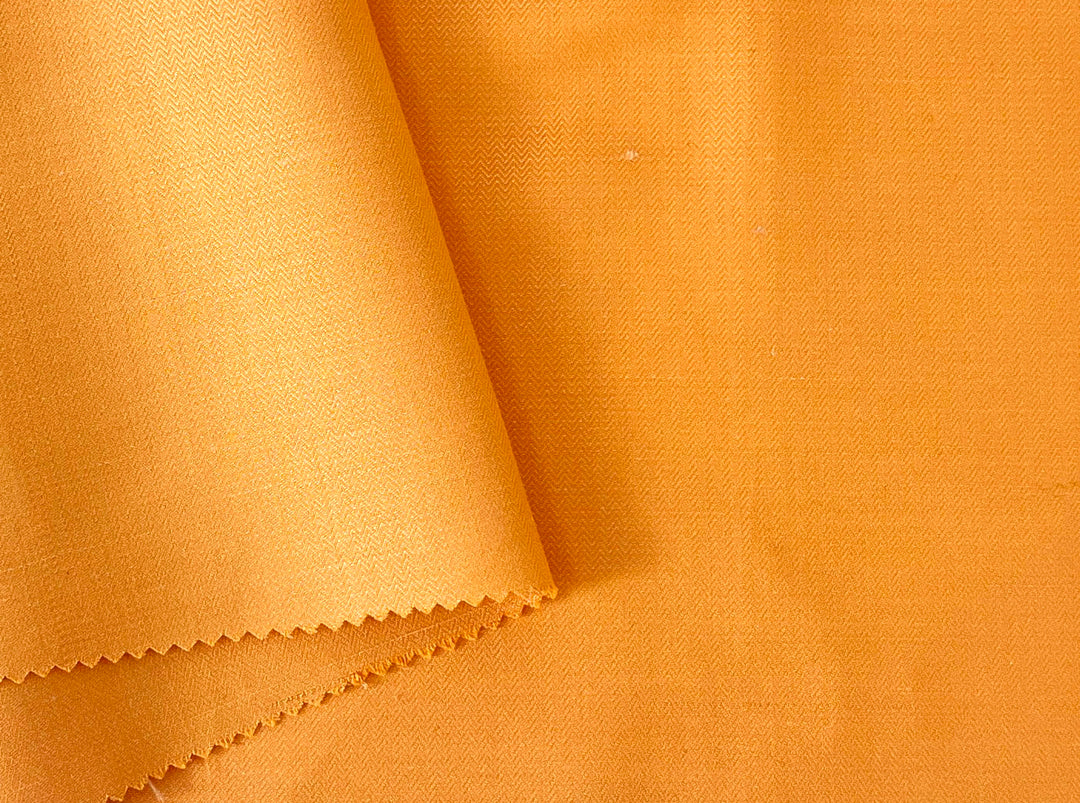 Cotton Ramie Herringbone Fabric – Orange Chambray 1571