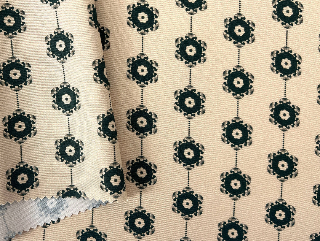Medalians - Brass Collection - Wool Rayon Print Fabric, Design by Madeline, Madswick Studio 8370 8371 8372 8373 8374 8375