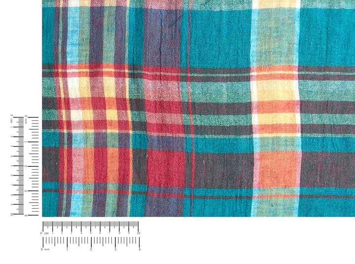 High-Twist Yarn-Dyed Plaid Linen Polyester Fabric – Soft with Crisp, Subtle Wrinkle 7979