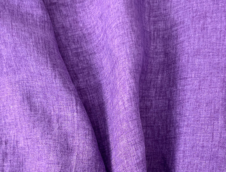 100% Linen Soft&Crisp Fabric 21s Vintage Chambray Violet(light) 7934