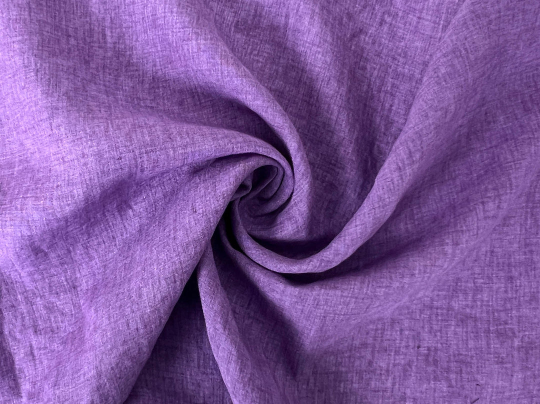 100% Linen Soft&Crisp Fabric 21s Vintage Chambray Violet(light) 7934