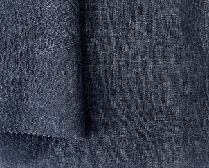 100% Linen Soft&Crisp Fabric 21s Vintage Chambray Grey(charcoal) 7333