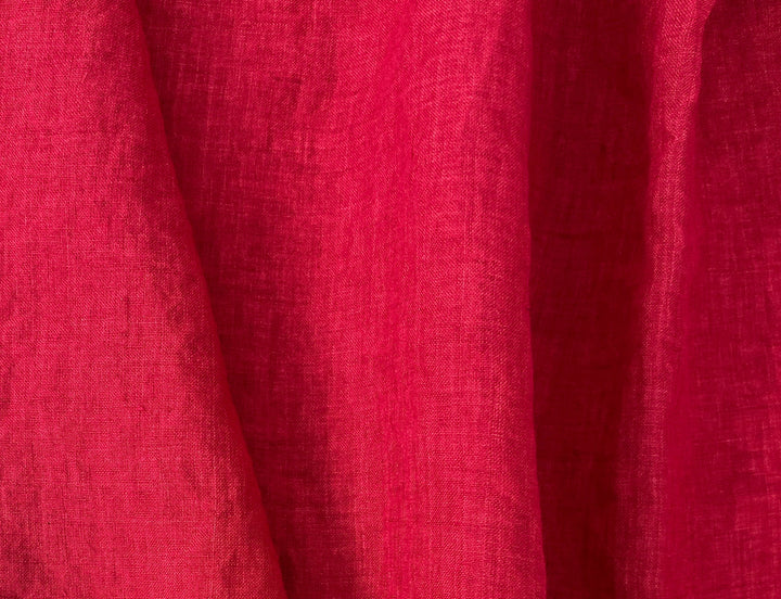 100% Linen Soft&Crisp Fabric 21s Vintage Chambray Red 8318
