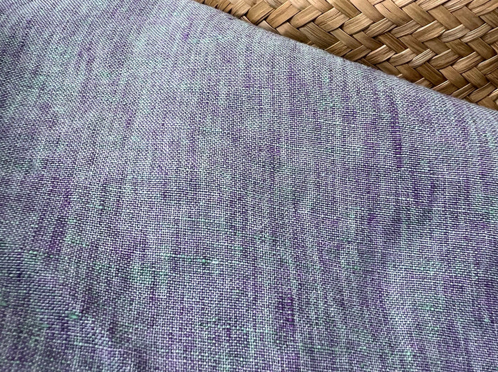 100% Linen Soft&Crisp Fabric 21s Vintage Chambray Violet(melange) 7924