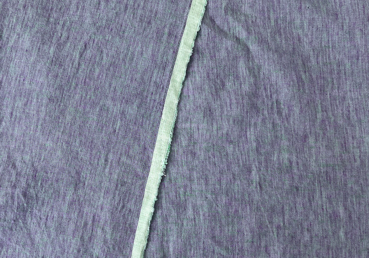 100% Linen Soft&Crisp Fabric 21s Vintage Chambray Violet(melange) 7924