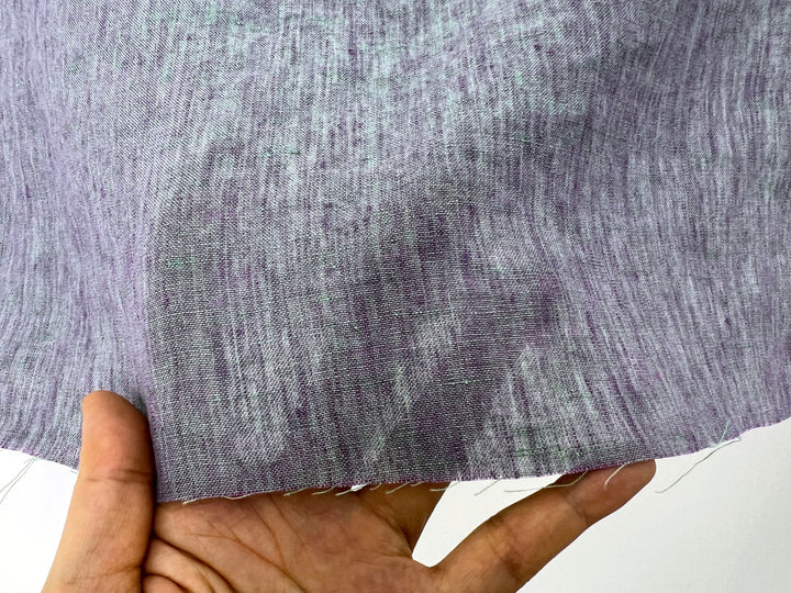 100% Linen Soft&Crisp Fabric 21s Vintage Chambray Violet(melange) 7924
