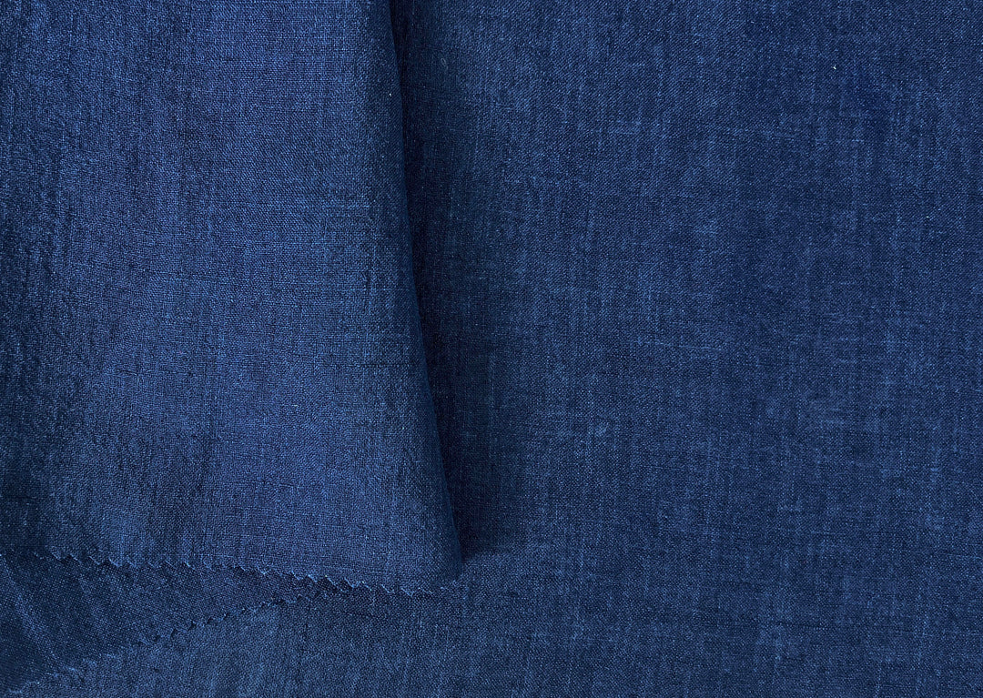 100% Linen Soft&Crisp Fabric 21s Vintage Navy(dark) 6183