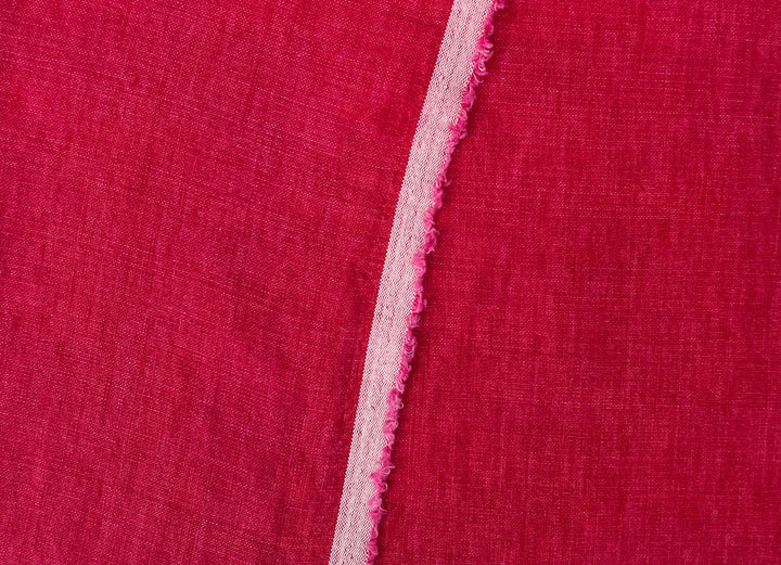 Delave Vintage Dyed 100% Linen Fabric – Medium to Heavyweight, Soft Finish Crimson Pink 7942